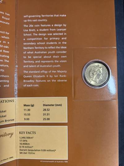 长老汇马年精选第十九场拍卖 2001澳大利亚联邦百年北领地3枚卡装，限量版，克书70多美金