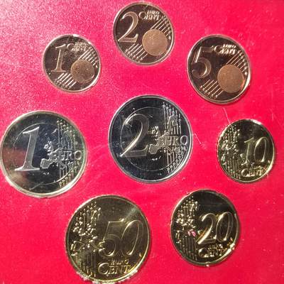 PCAI钱币  24-816  外国纸币与套币小专场 2002首版德国欧元精制币一套  原装原光原封