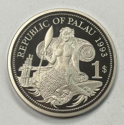 S&S Numismatic世界钱币-拍卖 第127期 帕劳1993年 海洋生物保护 1元彩色纪念币