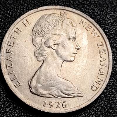 泉币菌-第231场-拍品多 请提前出价 英属新西兰 20分铜镍币 无翼鸟几维鸟鹬鸵 29mm