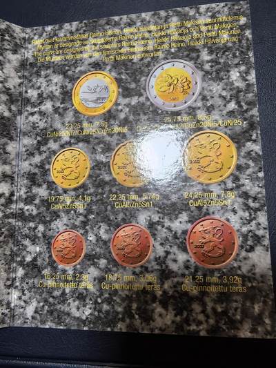 长老汇马年精选第十九场拍卖 1999芬兰欧元峰会5枚套币，卡装，含金属章1枚