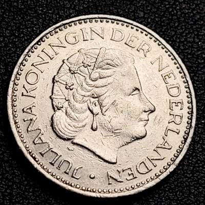 泉币菌-第231场-拍品多 请提前出价 25mm 1977荷兰1盾镍币 朱莉安娜女王  纪念币