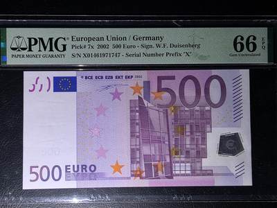 叁拾收藏第36期 德国一签500欧元  PMG66分