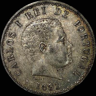 【雨安】【直播拍卖】【裸币套币-001期】 2026-04-24 周五 19:30 (金价1034, 银价18.00) [裸币各国] Portugal 葡萄牙 500瑞斯 1891年 卡洛斯一世