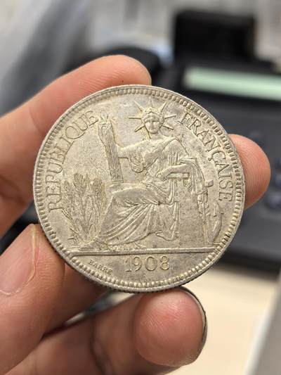 博洋堂“生趣盎然”4月精品专场暨第169期（全场包邮） 带光法属印支1908年坐洋银币