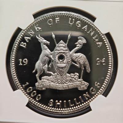 【德藏】世界币章拍卖第171期（拍品征集中~欢迎藏友联系） 唯一冠军分！1996年 乌干达耶稣诞生1000先令精制纪念镍币 NGC PF69UC 镜面十足