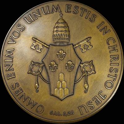 【雨安】【直播拍卖】【裸币套币-001期】 2026-04-24 周五 19:30 (金价1034, 银价18.00) [徽章奖章] Vatican [章] 梵蒂冈 保禄六世 铜章 135克, 70mm