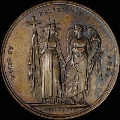 【雨安】【直播拍卖】【裸币套币-001期】 2026-04-24 周五 19:30 (金价1034, 银价18.00) [徽章奖章] Vatican [章] 梵蒂冈 1833年 格列高利十六世 铜章 31.8克, 43mm