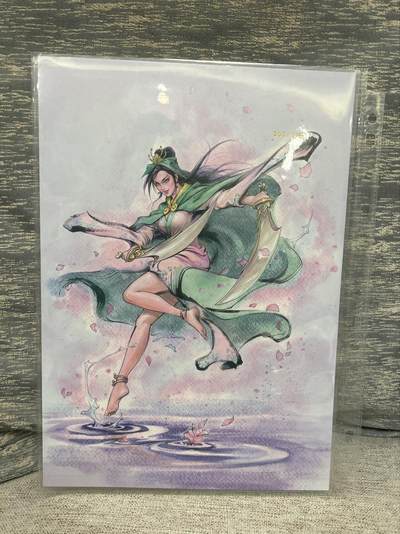 喜灰玩卡拍卖第八期，接拍品0佣金，欢迎送拍，释放现金流，让自己有资金可以购买更多喜欢的卡牌，让别的卡友能淘到更多心仪的卡牌 【A4限编】 百里 港漫水浒 夏伟义老师绘 特卡 扈三娘 限编 351/396编 A4 折光粗闪 大卡 