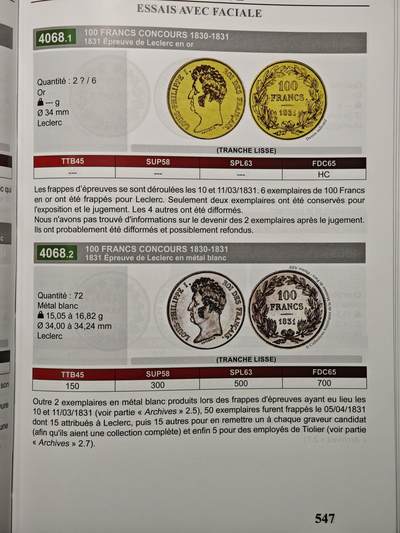 【德藏】世界币章拍卖第171期（拍品征集中~欢迎藏友联系） 近全新 法国：样币与档案 硬壳精装 全彩铜板纸印刷 全书约798页