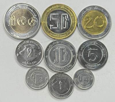 S&S Numismatic世界钱币-拍卖 第127期 阿尔及利亚1992-2018年 动物版 9枚套币 含4枚双色高值币