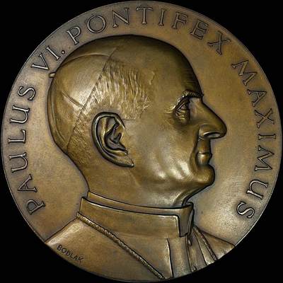 【雨安】【直播拍卖】【裸币套币-001期】 2026-04-24 周五 19:30 (金价1034, 银价18.00) [徽章奖章] Vatican [章] 梵蒂冈 保禄六世 铜章 135克, 70mm