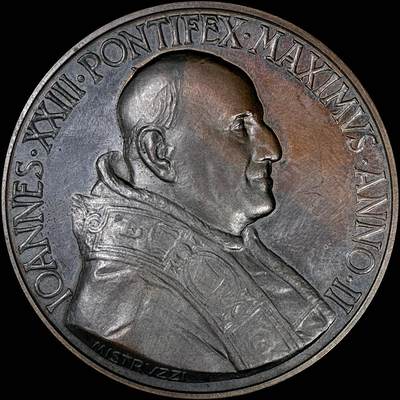 【雨安】【直播拍卖】【裸币套币-001期】 2026-04-24 周五 19:30 (金价1034, 银价18.00) [徽章奖章] Vatican [章] 梵蒂冈 1959年 若望二十三世 铜章 37克, 43mm