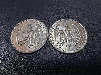 长老汇马年精选第十九场拍卖 1922A德国魏玛共和国3马克铝币两枚，未流通品