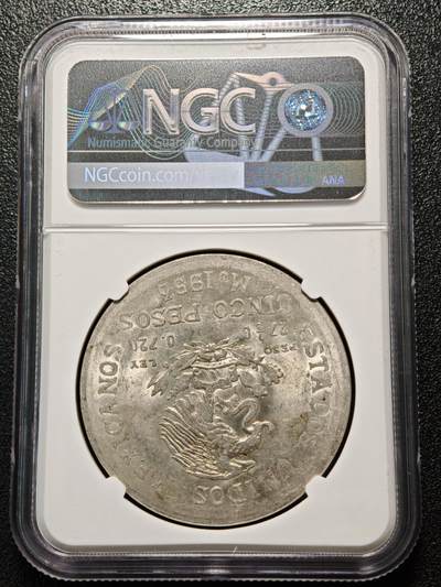 【德藏】世界币章拍卖第171期（拍品征集中~欢迎藏友联系） 1967年 安圭拉加盖墨西哥银币 NGC MS62 少见品种