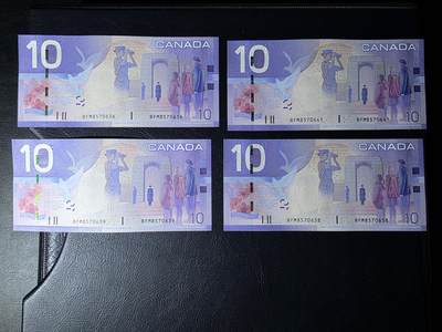 叁拾收藏第36期 加拿大旅版10元  4张  UNC