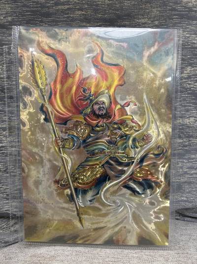 喜灰玩卡拍卖第八期，接拍品0佣金，欢迎送拍，释放现金流，让自己有资金可以购买更多喜欢的卡牌，让别的卡友能淘到更多心仪的卡牌 【A4限编】 百里 港漫水浒 夏伟义老师绘 秦明 限编141/396编 A4大卡  折光粗闪