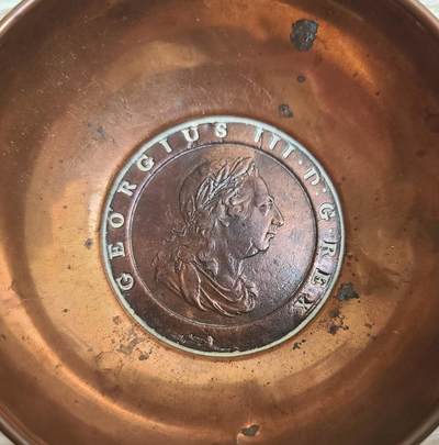 【币将精彩】世界钱币拍卖拍卖（2026-4-28） 英国1797年大车轮铜币工艺铜碗镀银脱落英国制造品如图