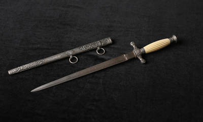 戎马世界章牌大赏第115期 奥地利帝国 - 1849 型海军军官短剑 ，未开刃礼仪佩剑，非常少见的东西，参见下方介绍