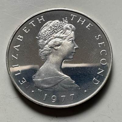 🌹外币初藏🌹🐯2026年第46场   每周二四六晚8️⃣点  世界硬币 苏联泰国纪念币 马恩岛 1977年 1便士 精制银币 4.2克-20.32毫米-92.5%银 发行量1万枚