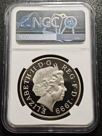 【德藏】世界币章拍卖第171期（拍品征集中~欢迎藏友联系） 1999年 英国戴安娜王妃逝世5英镑精制纪念镍币 NGC PF69UC 镜面十足