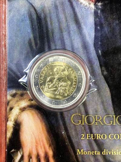 【雨安】【直播拍卖】【裸币套币-001期】 2026-04-24 周五 19:30 (金价1034, 银价18.00) [现代装帧] San Marino 欧元 圣马力诺 2欧元 2011年 诺瓦萨利诞辰500周年