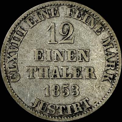 【雨安】【直播拍卖】【裸币套币-001期】 2026-04-24 周五 19:30 (金价1034, 银价18.00) [裸币德国] Germany 德国 德意志 汉诺威 1/12泰勒 1853年