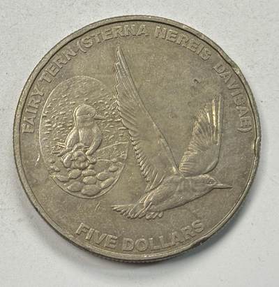 S&S Numismatic世界钱币-拍卖 第127期 新西兰2012年 原生鸟类系列-白额燕鸥 5新元纪念币  发行量4000枚   品相如图有磕碰