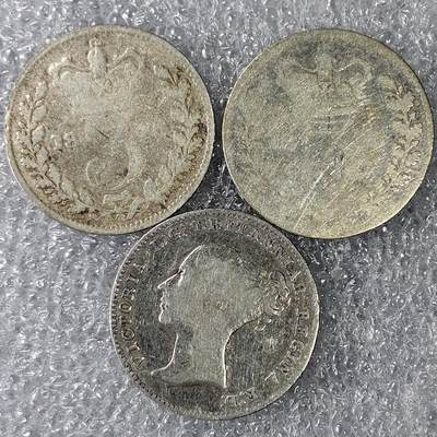 【雨安】【直播拍卖】【裸币套币-001期】 2026-04-24 周五 19:30 (金价1034, 银价18.00) [裸币各国] Great Britain 英国 3便士 维多利亚