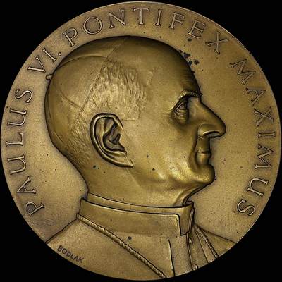 【雨安】【直播拍卖】【裸币套币-001期】 2026-04-24 周五 19:30 (金价1034, 银价18.00) [徽章奖章] Vatican [章] 梵蒂冈 保禄六世 铜章 136克, 70mm