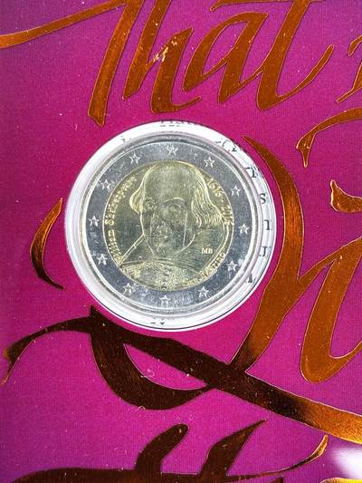 【雨安】【直播拍卖】【裸币套币-001期】 2026-04-24 周五 19:30 (金价1034, 银价18.00) [现代装帧] San Marino 欧元 圣马力诺 2欧元 2016年 莎士比亚