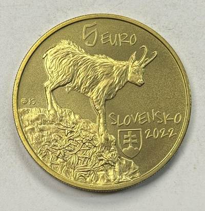 S&S Numismatic世界钱币-拍卖 第127期 斯洛伐克2022年 斯洛伐克的动植物群-塔特拉羚羊 5欧元纪念币