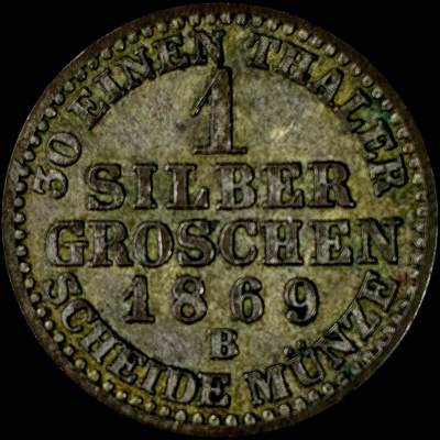 【雨安】【直播拍卖】【裸币套币-001期】 2026-04-24 周五 19:30 (金价1034, 银价18.00) [裸币德国] Germany 德国 德意志 普鲁士 1格罗申 1869年