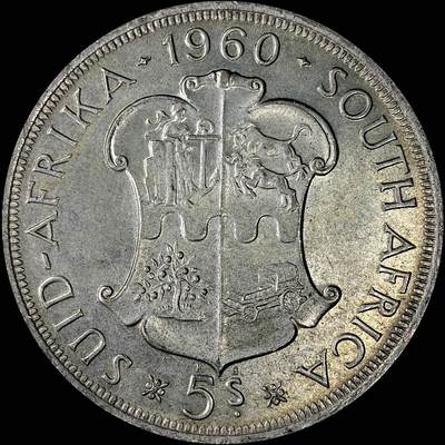 【雨安】【直播拍卖】【裸币套币-001期】 2026-04-24 周五 19:30 (金价1034, 银价18.00) [裸币各国] South Africa 南非 5先令 1960年 南非联盟50周年