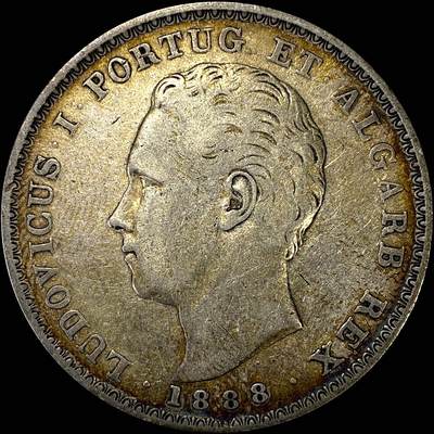 【雨安】【直播拍卖】【裸币套币-001期】 2026-04-24 周五 19:30 (金价1034, 银价18.00) [裸币各国] Portugal 葡萄牙 500瑞斯 1888年 路易斯一世