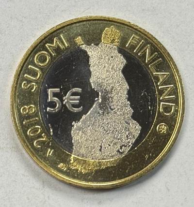 S&S Numismatic世界钱币-拍卖 第127期 芬兰2018年 芬兰国家景观-坦梅尔科斯基急流 5欧元双色纪念币