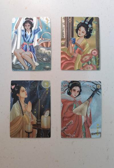 蜂潮卡牌  拍卖003期  0佣收拍（4月26日  21点  截拍） 华夏惊鸿录  四大美女（西施&杨玉环&貂蝉&王昭君）  粗闪  天空 绘