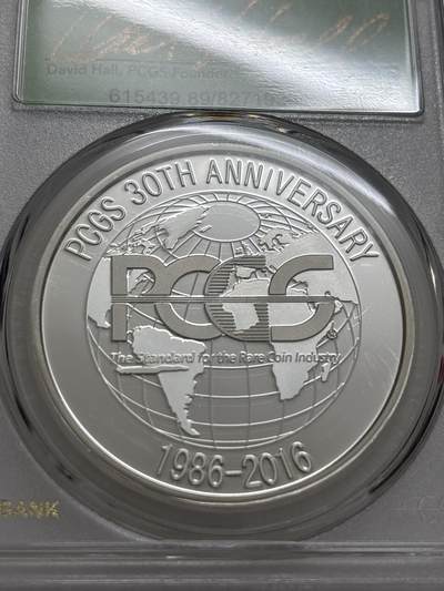 文馨钱币收藏第 303 场，【五一钱币荟，收藏盛宴】长期接代拍业务 PCGS成立30周年纪念章总裁签名版，镜面工艺非常精致，编码 361