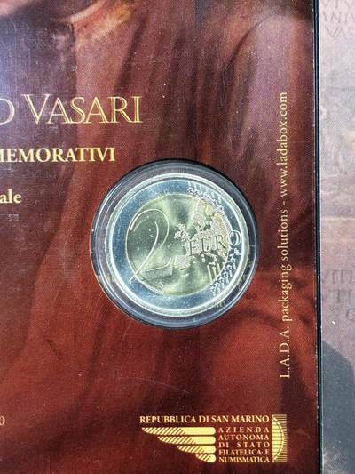 【雨安】【直播拍卖】【裸币套币-001期】 2026-04-24 周五 19:30 (金价1034, 银价18.00) [现代装帧] San Marino 欧元 圣马力诺 2欧元 2011年 诺瓦萨利诞辰500周年