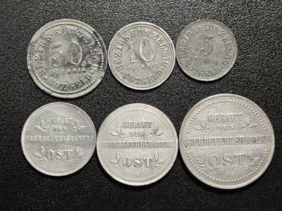 【德藏】世界币章拍卖第171期（拍品征集中~欢迎藏友联系） 6枚一组 一战时期德国东线占领区铁币