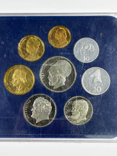 【雨安】【直播拍卖】【裸币套币-001期】 2026-04-24 周五 19:30 (金价1034, 银价18.00) [现代套币] Greece 希腊 套币 1978年