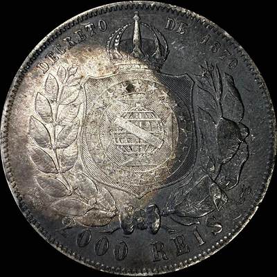 【雨安】【直播拍卖】【裸币套币-001期】 2026-04-24 周五 19:30 (金价1034, 银价18.00) [裸币各国] Brazil 巴西 2000瑞斯 1889年