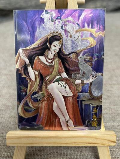 喜灰玩卡拍卖第八期，接拍品0佣金，欢迎送拍，释放现金流，让自己有资金可以购买更多喜欢的卡牌，让别的卡友能淘到更多心仪的卡牌 墨婉  太乙老师绘 玉兔精 粗闪 