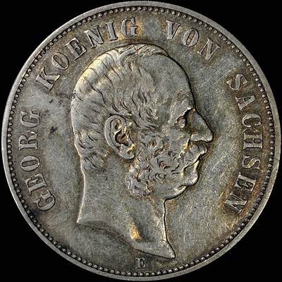 【雨安】【直播拍卖】【裸币套币-001期】 2026-04-24 周五 19:30 (金价1034, 银价18.00) [裸币德国] Germany 德国 帝国 J.136 萨克森 5马克 奥古斯特 1904年