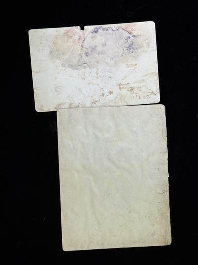 戎马世界章牌大赏第115期 日本邀请函一组，属于陆军中将古海嚴潮（时任少佐）有严重泡水破损