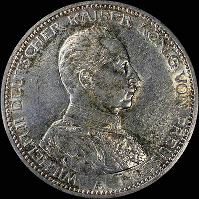 【雨安】【直播拍卖】【裸币套币-001期】 2026-04-24 周五 19:30 (金价1034, 银价18.00) [裸币德国] Germany 德国 帝国 J.114 普鲁士 5马克 (1913-1914) 军装 1913年