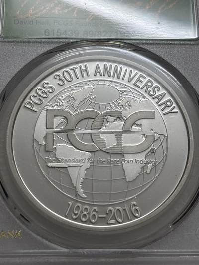 文馨钱币收藏第 303 场，【五一钱币荟，收藏盛宴】长期接代拍业务 PCGS成立30周年纪念章总裁签名版，镜面工艺非常精致，编码 343