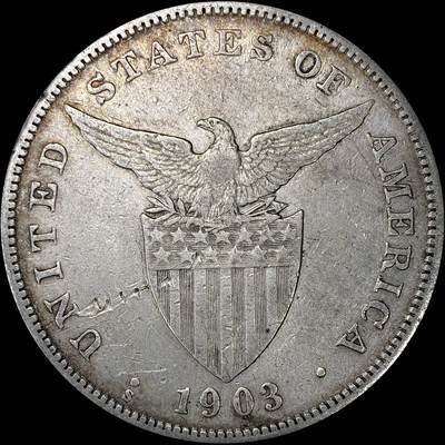 【雨安】【直播拍卖】【裸币套币-001期】 2026-04-24 周五 19:30 (金价1034, 银价18.00) [裸币各国] Philippines 菲律宾 1比索 1903年