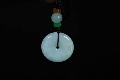 上海都达杂项专场103【全场包邮】  天然冰糯种翡翠（A货）平安扣挂件71-278