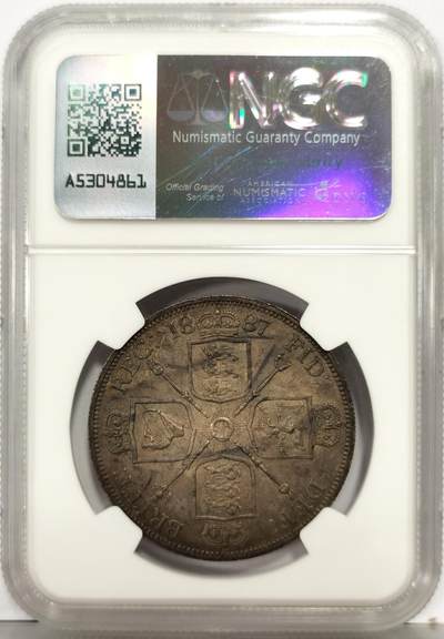 博洋堂“生趣盎然”4月精品专场暨第169期（全场包邮） NGC MS62 英国1887年维多利亚女王4先令双弗洛林银币，正宗英伦牛皮纸袋包浆